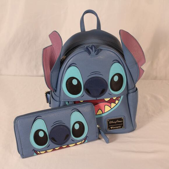 Loungefly Handbags - Loungefly Stitch Mini Backpack & Wallet Set – OG Heart Logo – NWOT Disney Parks